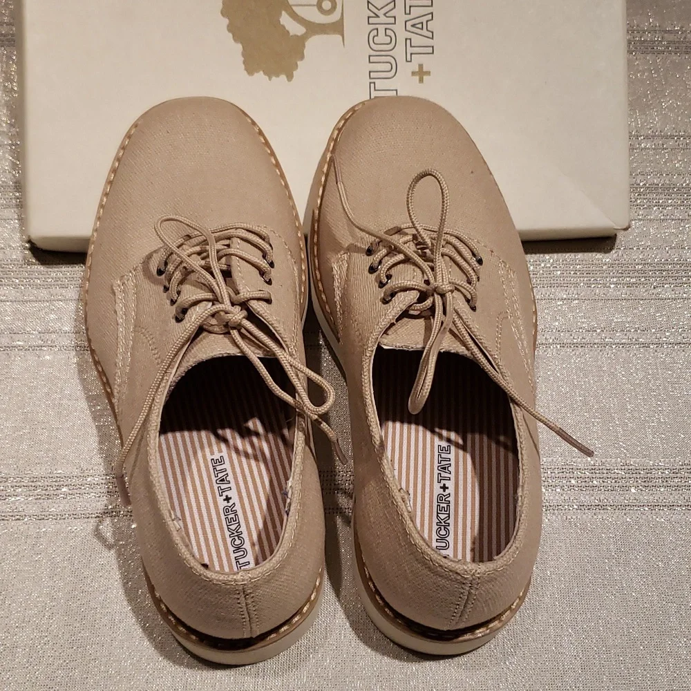 Tucker + Tate NEW Oxfords Dress Shoes Canvas Boys 1M NIB